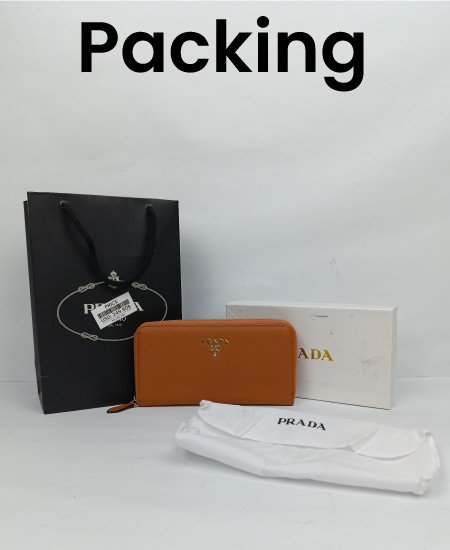Prada Ladies Wallet Brown - Image 2